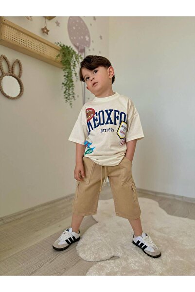 JELİBOOM Est1975 Boy's Capri Jeans Suit 100% Organic Cotton