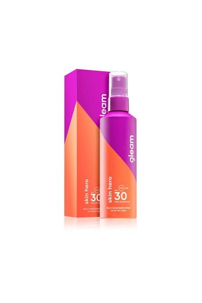 gleam Gleam Skin Hero SPF 30 Sunscreen Spray, 100 ml, face and body, waterproof, unisex