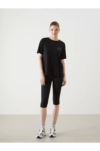 LC Waikiki XSIDE ACTIVE Tricou sport negru cu imprimeu pentru femei