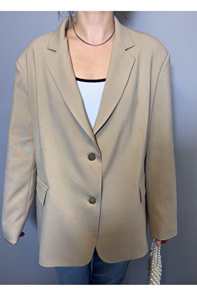 BEYBACO Oversize Cut Double Slit Lined Blazer Jacket - Blazer Jacket - Oversize Jacket