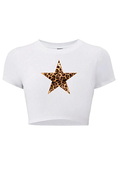 Bozz&Bozz Collection Γυναικείο μπλουζάκι Ciao Leopard Star Pattern Crop