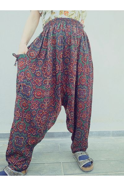 hoaryage Viscose Pressed Fabric Floral Patterned Pocketed Shalwar 100% Cotton Size 36-50