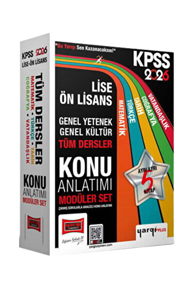 Yargı Yayınları 2026 KPSS Lise-Ön Lisans GK-GY Tüm Dersler Konu Anlatımı Modü...