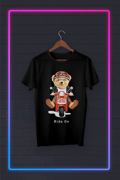 Pisa Art Черна тениска Tedi Ride On Vip Design