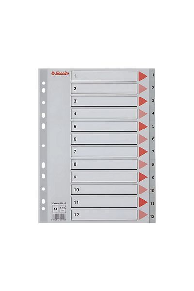 Esselte A4 Separator,1-12 Figures,115 Micron Pp,For Regular Archiving