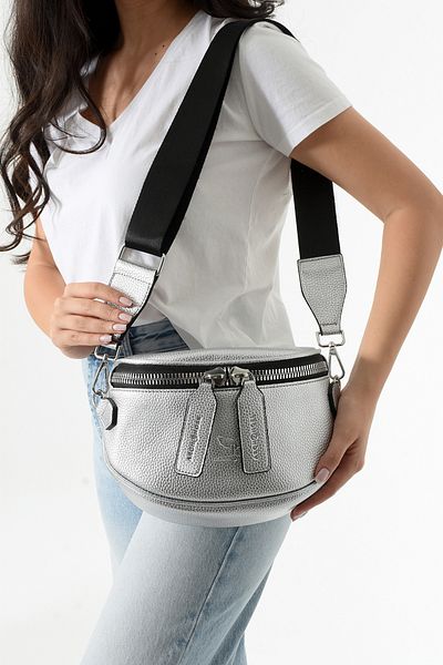archangel Women's Waist Bag Silver Ethnic Patterned Strap