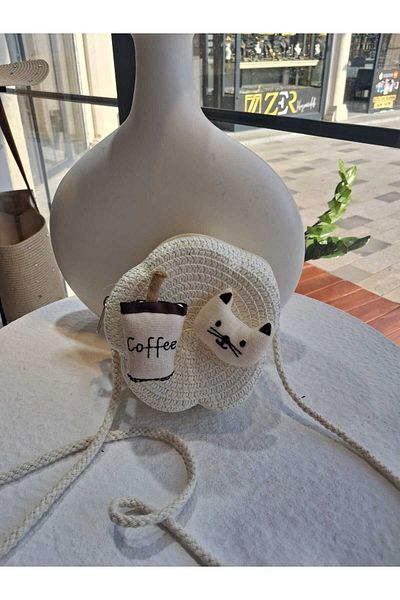 Zeynep Keskin Design Geantă pentru copii, geantă de paie pentru copii, geantă pentru fete, geantă de sărbători