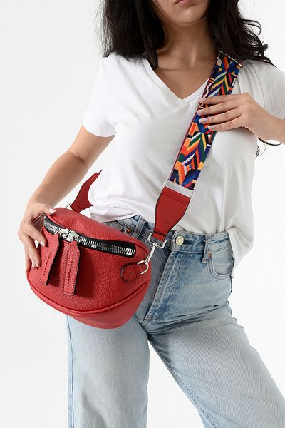 archangel Women's Waist Bag Ethnic Patterned Strap Red