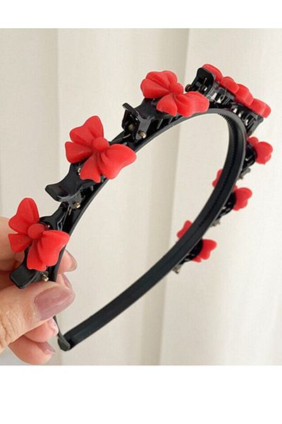 Nisankids Red Ribbon Figured Latch Crown Clamp Crown 1 Piece