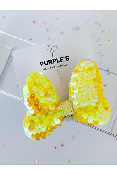 PURPLE'S BİR TUTAM MUTLULUK Sequin Bow Baby Kids Clamp Buckle Pieces