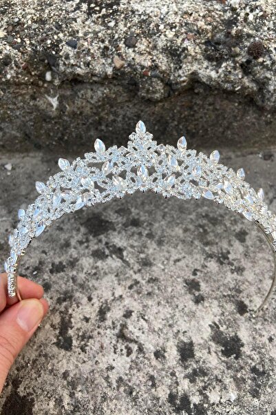 Hobigram Clara Silver Bridal Henna Crown Special Occasion Accessory Women's Crown Hair Accessory – Bridal Accessory, Stylish Design