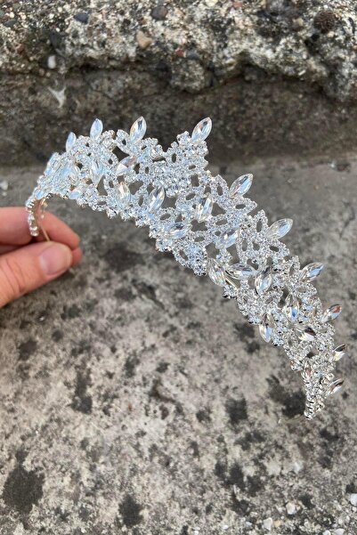 Hobigram Clara Silver Bridal Henna Crown Special Occasion Accessory Women's Crown Hair Accessory – Bridal Accessory, Stylish Design