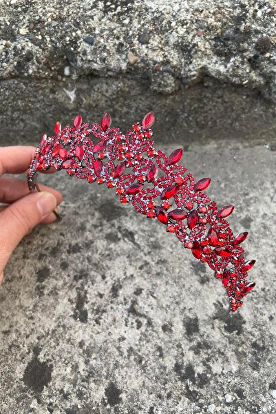 Hobigram Clara Red Bridal Henna Crown Special Occasion Accessory Women's Crown Hair Accessory