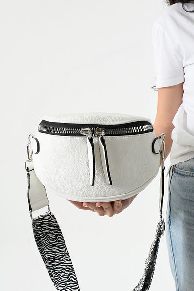 archangel Women's Waist Bag White Ethnic Patterned Strap