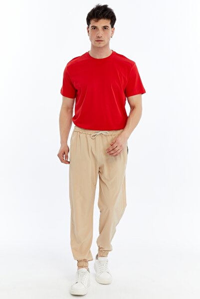 OXVİN Ανδρικό υφασμάτινο αλεξίπτωτο με ελαστικά πόδια BAGGY Loose Fit Κρυφό φερμουάρ Φούτερ με 3 τσέπες