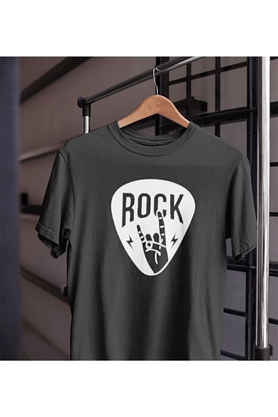Pisa Art Μπλουζάκι Unisex Γυναικείο Ανδρικό Rock'n Roll Guitar Plectrums με στάμπα 100% βαμβάκι