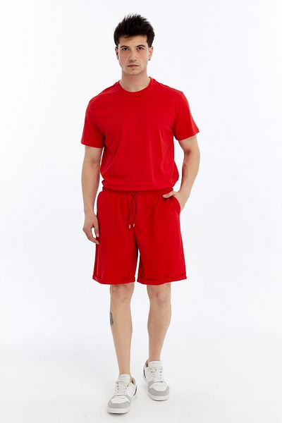 OXVİN 2-Piece Men's T-Shirt - Shorts Set Regular Modal Blend (Shorts - T-Shirt)