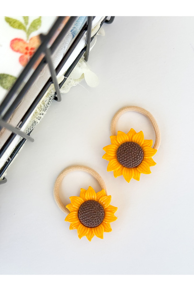 PURPLE'S BİR TUTAM MUTLULUK Double Children's Women's Rubber Buckle with Sunflower Figure