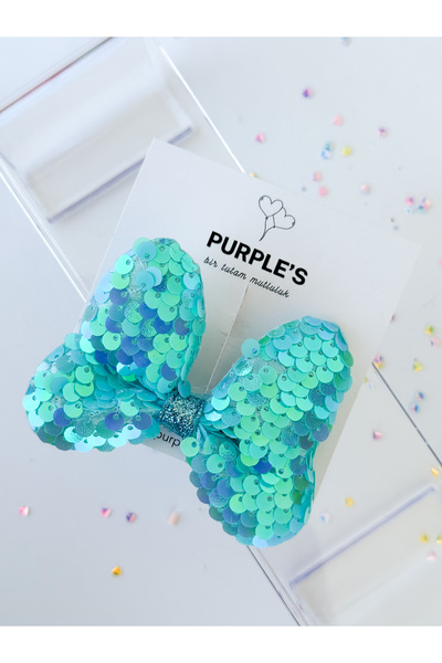 PURPLE'S BİR TUTAM MUTLULUK Sequin Bow Baby Kids Clamp Buckle Pieces