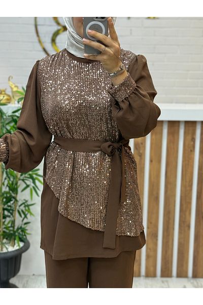 Meryemce Butik Pul Sequence Detail Double Set