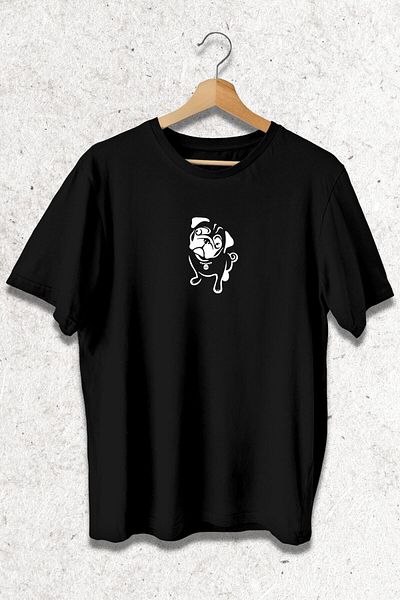 Pisa Art Тениска с щампа на мопс Oversize