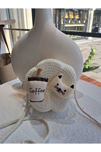 Zeynep Keskin Design Geantă pentru copii, geantă de paie pentru copii, geantă pentru fete, geantă de sărbători