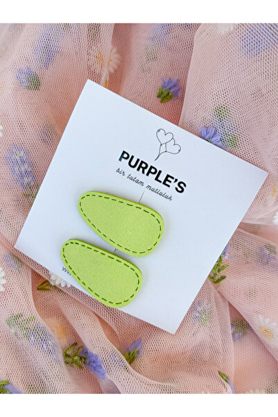 PURPLE'S BİR TUTAM MUTLULUK Mini Triangle Model Suede Leather Detailed Double...