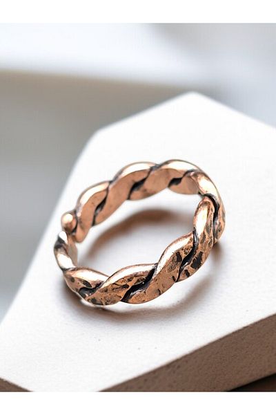 NBS Beautiful Naturel Stones Pure Copper Ring 100% – Adjustable Size – Handcrafted - for Men and Women