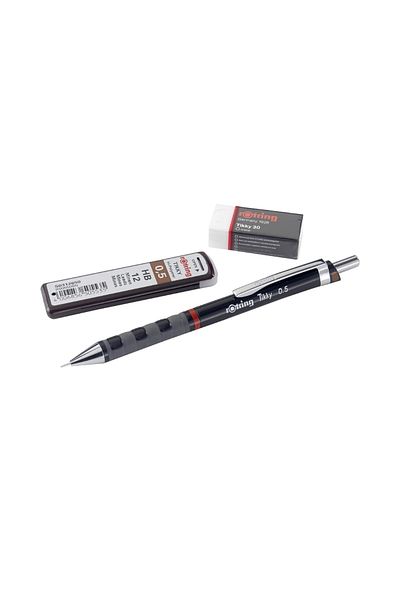 Rotring Tikky Versatil School Set, 0.5 Mm, Burgundy, with Eraser and Nib Gift