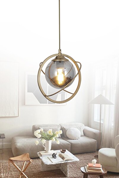 Taşcan Aydınlatma Savita Tekli Eskitme Avize Füme Camlı Yatak Odası Mutfak Sa...