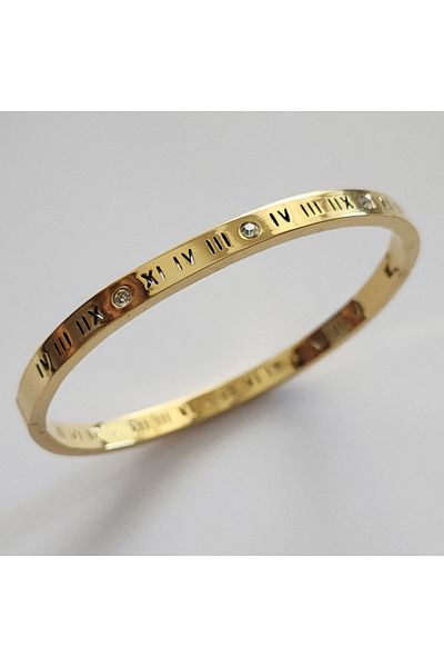 TAKIMOON Baby Boy Roman Numeral Steel Handcuff Bracelet