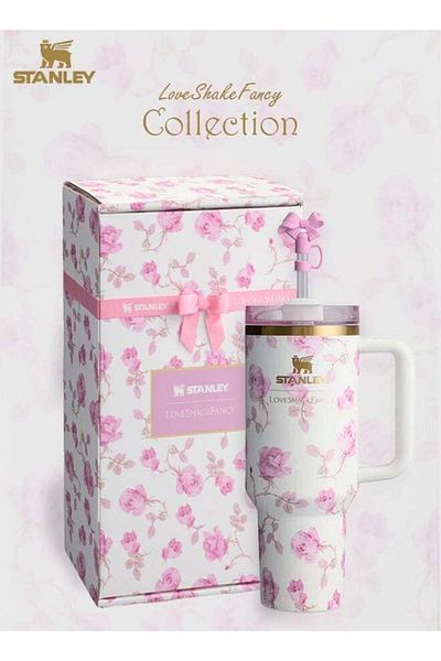 Stanley Love Shack Fancy H2.0 Flow State 40oz Pink Rose Tumbler
