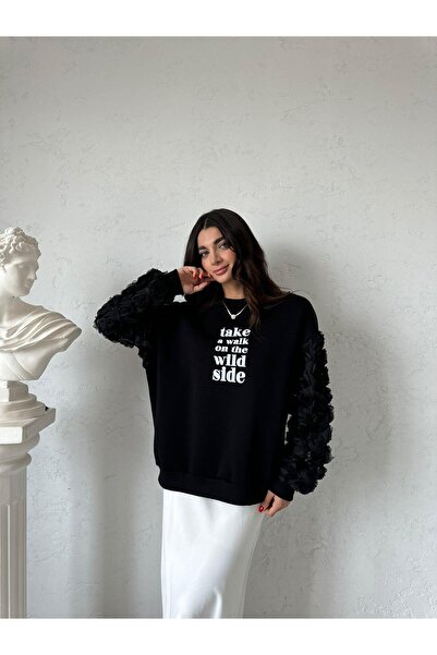 Bade Butik Світло-сірий светр з чорними рукавами