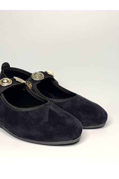 Barka حذاء باليه من جلد الغزال مع مشبك قابل للتعديل