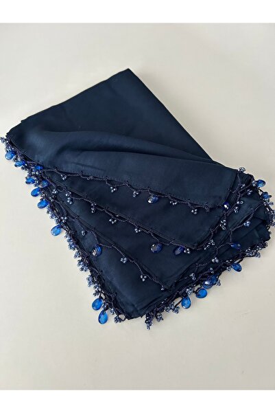 GÜNBATILI El Işi El Oyalı Düz Renk Eşarp Boncuklu Yazma Yemeni Çeyizlik Hediy...