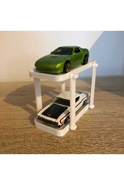 Figürlab Mini Plastik Asansör – 2 Katlı Sergileme Standı 1/64 Ölçekli Arabalar Için