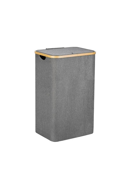 MİEN BAMBU KENARLI KUMAŞ KATLANABİLİR 70 LT ÇAMAŞIR SEPETİ 44X33X60 CM