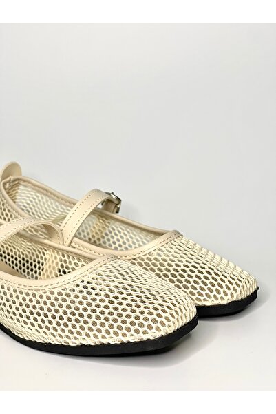 Barka حذاء باليه نسائي بكعب منخفض ومشبك قابل للتعديل