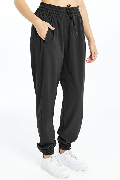 OXVİN Women's Baggy Parachute Fabric 3-Pocket Sweatpants with Hidden Zipper and Elastic Legs