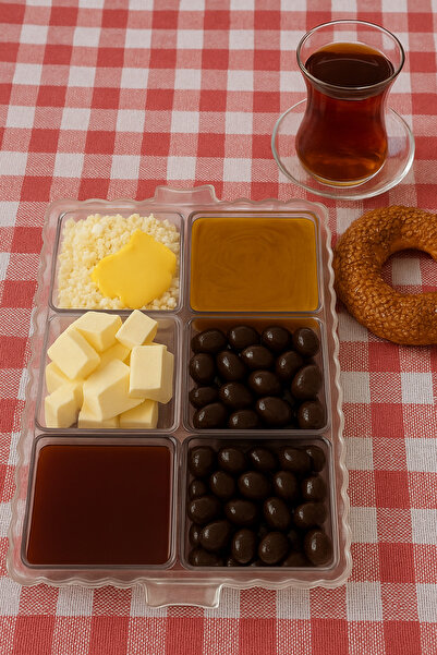 LİNGO HOME مجموعة من 6 صواني إفطار بأغطية مفرغة مناسبة لسلة النزهة - بلاستيك