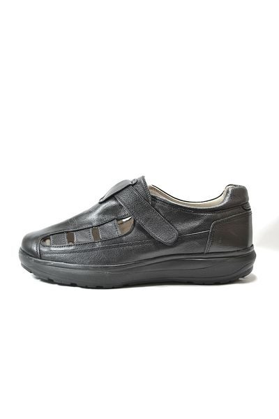 Dr.Comfort Dr. Comfort 7100 Black Genuine Leather Velcro Orthopedic Men's Candy Shoes