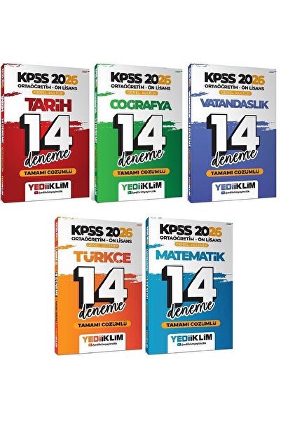 Genel Markalar Yediiklim 2026 Baskı KPSS Lise Ortaöğretim Ön Lisans 70 Deneme...