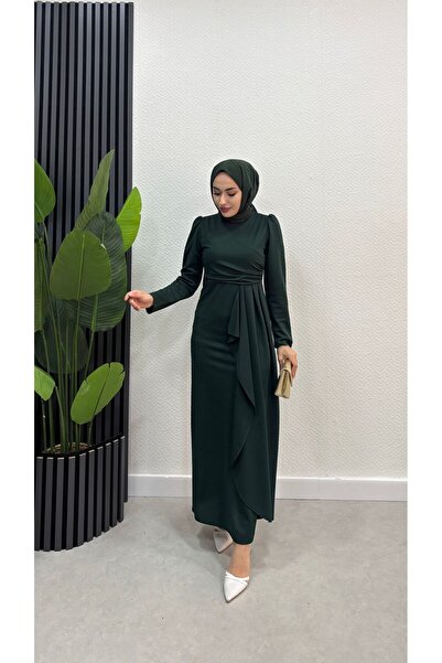 modadeywearst فستان حجاب بتفاصيل مكشكشة