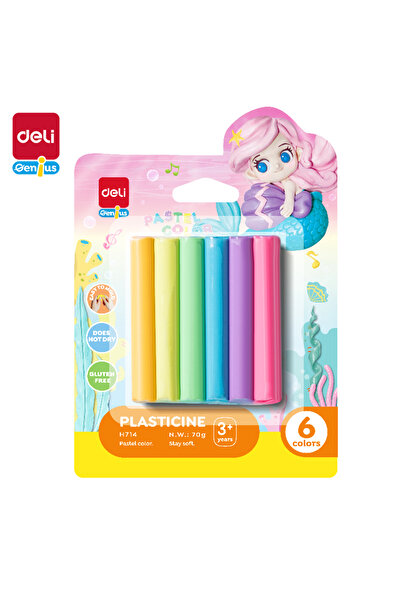 Deli EH714 بلاستيسين 6 ألوان 70 جرام - مثالي للعب الحرف اليدوية الإبداعية
