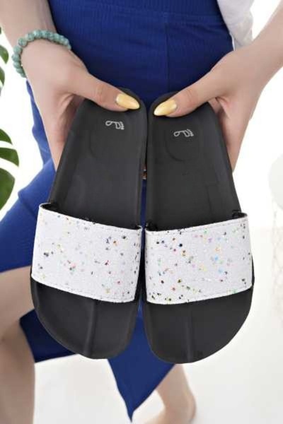 Modafırsat Papuci de damă, albi, eleganti, acasă, pe plajă, papuci de vară zilnic