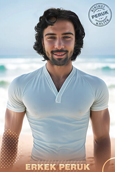 KONAK PERUK Erkek Peruk Doğal Görünümlü Fiber - Siyah