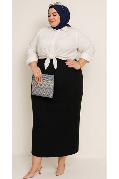 CNG MODA Plus Size Hijab Pencil Skirt