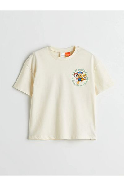 LC Waikiki Lcw Kids Beige Paw Patrol Printed Boys T-Shirt and Shorts 2-Piece