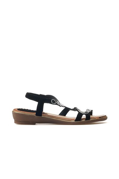 Guja Women's Stone Detailed Daily Sandals 25Y 25Y122-5 Z Black