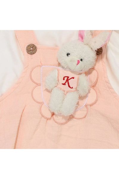 Kity Mity Baby Girl Salopet Suit Salmon White Gift Holiday Wonderful Suit